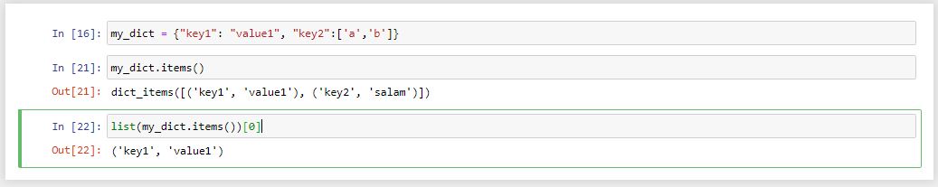 متد items در dictionary