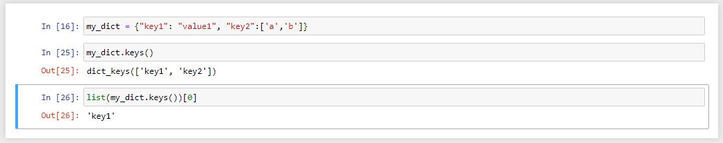 متد keys در dictionary