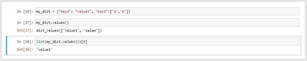 متد values در dictionary