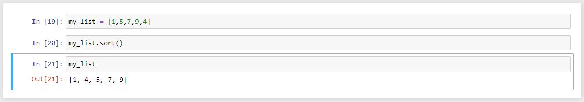 متد sort در list