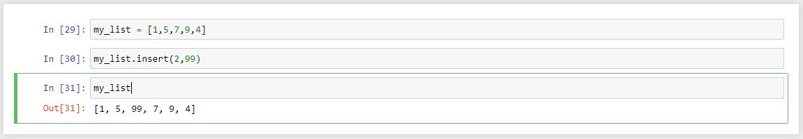 متد insert در list