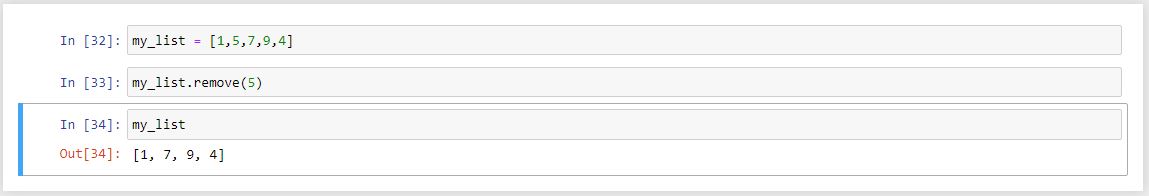 متد remove در list