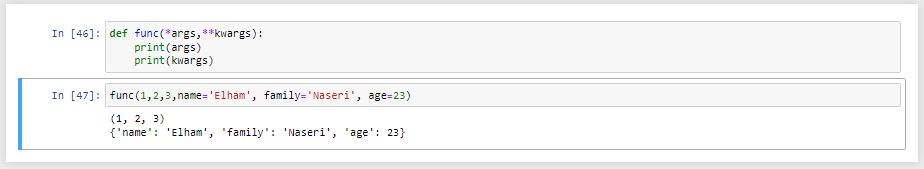 *args و **kwargs در Function