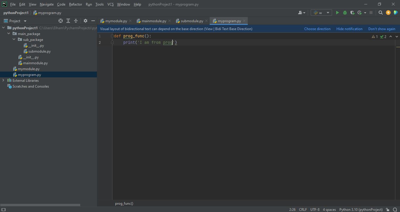 توابع موجود در ماٰژول و پکیج ها