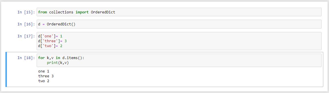 کاربرد OrderedDict در ماژول پیشرفته collections