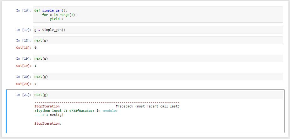 دستور next در generator