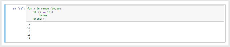 عبارت break در حلقه for