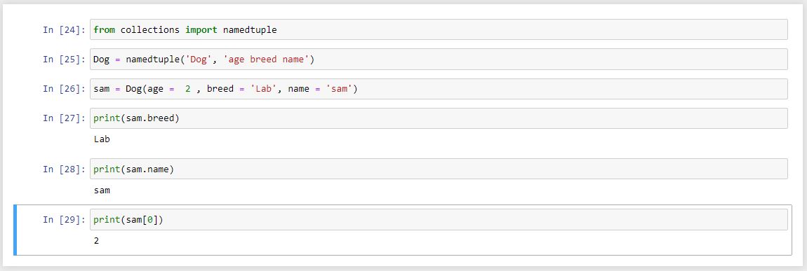 کاربرد namedtuple در ماژول پیشرفته collections
