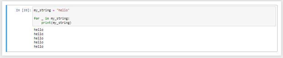 حلقه for در stringها