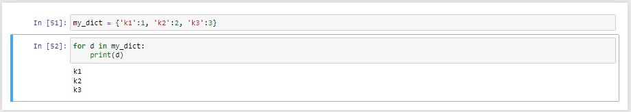 دیکشنری در حلقه for