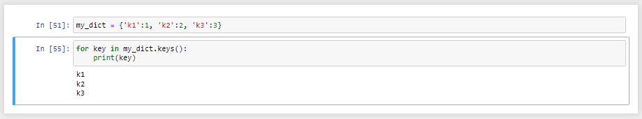 دسترسی به کلیذهای دیکشنری در حلقه for