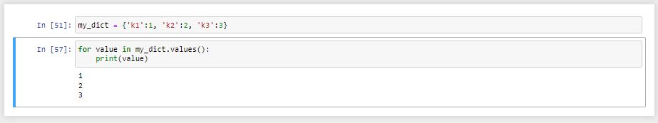 دسترسی به مقادیر دیکشنری در حلقه for