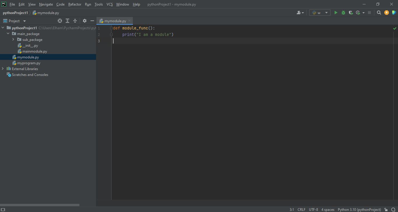 ایجاد تابع در ماژول