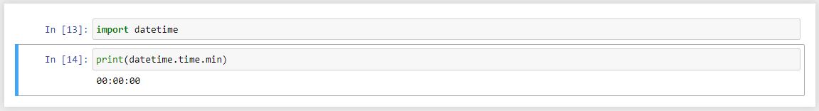 دستور min از ماژول پیشرفته datetime