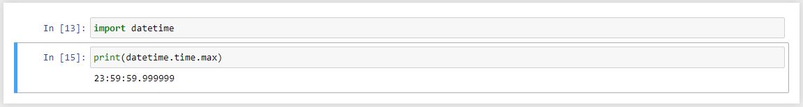 دستور max از ماژول پیشرفته datetimes