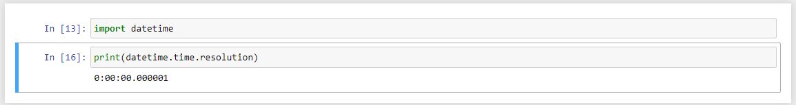 دستور resolution از ماژول پیشرفته datetime