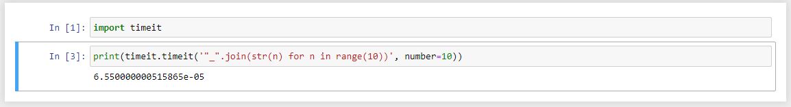 متد timeit از ماژول پیشرفته timeit
