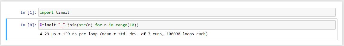 کاربرد دستور timeit از ماژول پیشرفته timeit