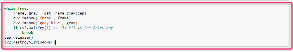 استفاده از حلقه While در کد تشخیص حرکت