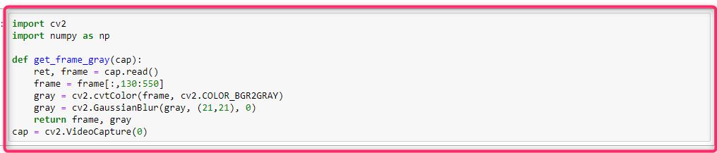 کد تشخیص حرکت با بینایی کامپیوتر