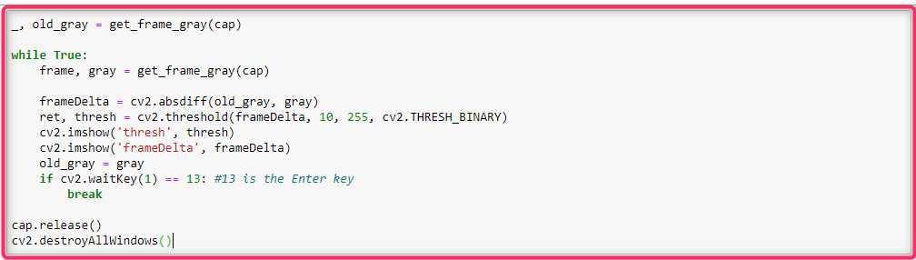 thresh holding در تشخیص حرکت